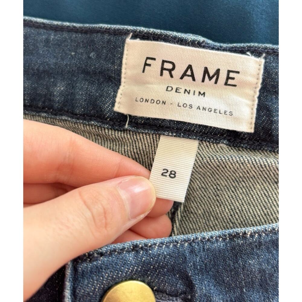 Dark Wash Women's FRAME Lola Le Nouveau Straight Jeans 28 - Picture 6 of 7